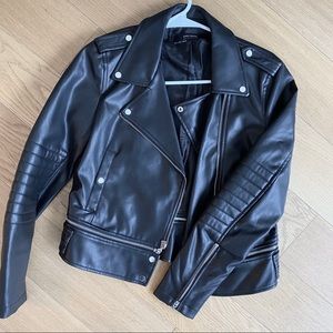 Zara faux leather jacket coat biker